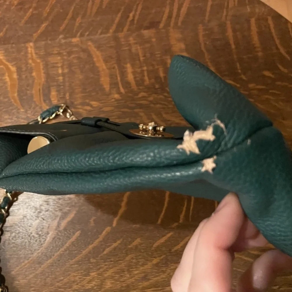 Vintage Crossbody Forest Green Leather Bag - Picture 7 of 8